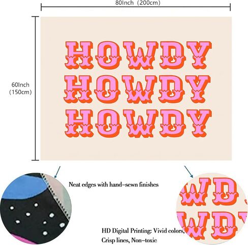 Howdy Tapestry Cute Daughters Flag Tapestry Aesthetic Preppy Room Decor Wall Hanging Lavender Tapestry for Girls Teen Kids Bedroom Wall Dorm College School Decoration 60x80 inch in Saudi Arabia