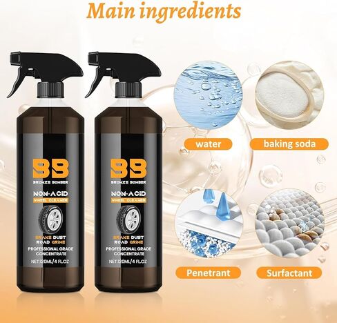 منظف ​​العجلات البرونزي غير الحمضي 120 مل - منظف العجلات البرونزي القوي مثالي لتنظيف العجلات والإطارات (قطعتان) in Kuwait