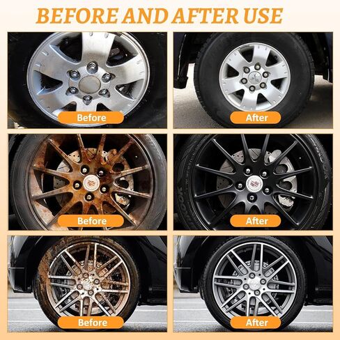 منظف ​​العجلات البرونزي غير الحمضي 120 مل - منظف العجلات البرونزي القوي مثالي لتنظيف العجلات والإطارات (قطعتان) in Kuwait