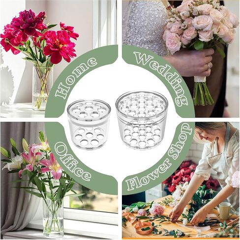 مجموعة حامل جذع ايكيبانا الحلزوني، حلقة حامل جذع زهرة حلزونية قابلة لإعادة الاستخدام، حامل جذع حلزوني لمزهريات الزهور، حامل ترتيب الزهور على شكل باقة زهور DIY (شفاف، صغير + كبير) in Kuwait