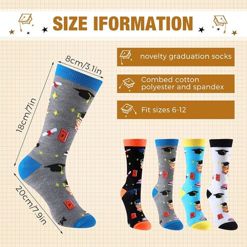 24 Pairs Graduation Socks Graduation Gifts Her Him Class of 2023 Funny Novelty Socks for Girls Friends Mom Dad Grad Boys Present School College in Saudi Arabia