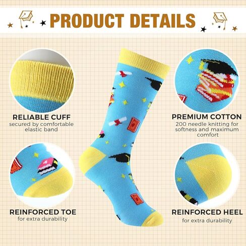 24 Pairs Graduation Socks Graduation Gifts Her Him Class of 2023 Funny Novelty Socks for Girls Friends Mom Dad Grad Boys Present School College in Saudi Arabia
