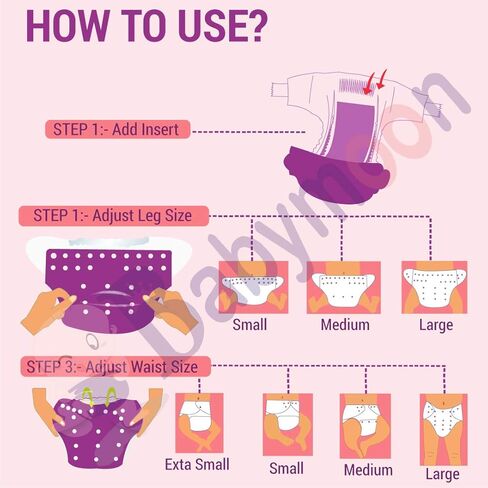 حفاضات أطفال قابلة للغسل، حفاضات من القماش الفاخر، قابلة لإعادة الاستخدام، حجم قابل للتعديل، مقاومة للماء، حفاضات قماشية للجيب (بدون حشوة) (عبوة من 5 قطع) in Kuwait