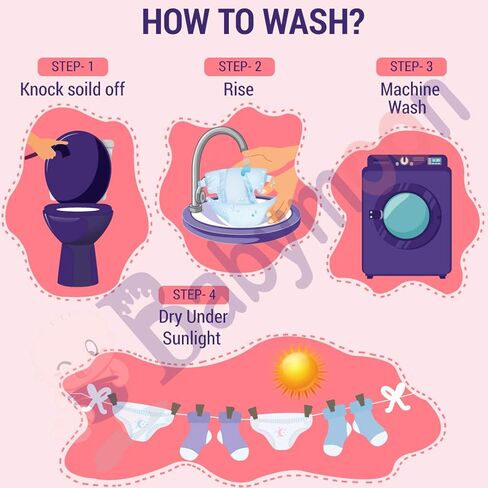 حفاضات أطفال قابلة للغسل، حفاضات من القماش الفاخر، قابلة لإعادة الاستخدام، حجم قابل للتعديل، مقاومة للماء، حفاضات قماشية للجيب (بدون حشوة) (عبوة من 5 قطع) in Kuwait