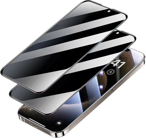 واقي شاشة للخصوصية من الزجاج المقوى [عبوة من قطعتين] لهاتف iPhone 15 Pro Max، وسادة هوائية مقاومة للكسر، حماية فائقة، مضادة للتجسس، سهلة التركيب، تغطية كاملة 6.7 بوصة in Saudi Arabia