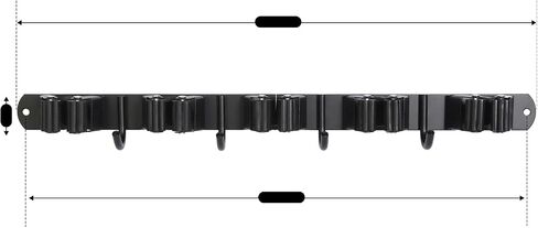 2 Racks and 3 Hooks Mop and Broom Holder Wall Mount, Self Adhesive Heavy Duty Broom Organizer Storage Tool Racks for Kitchen Garden Laundry Garage in Saudi Arabia