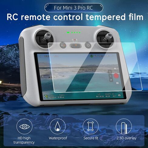 واقي شاشة DJI RC2، واقي شاشة DJI Mini 4 Pro HD من الزجاج المقوى لـ DJI Air 3/Mavic 3 Pro/Mini 3/Mini 3 Pro/Air 2S RC/RC 2 ملحقات وحدة التحكم عن بعد (عبوتان) in Kuwait