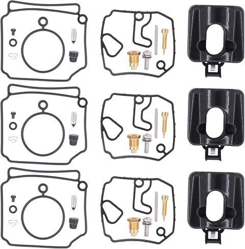 طقم تصليح المكربن ​​XtremeAmazing Carb لياماها 40-50Hp 2-Stroke Outboards 1989-2009 يستبدل 6H4-W0093-03-00 6H4-W0093-02-00 Sierra in Kuwait