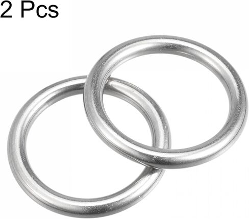 uxcell 316 Stainless Steel Round Ring Welded O-Rings 35mm(1.38") ID 6mm Thick 2pcs in Saudi Arabia