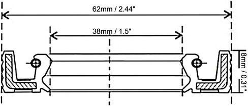 uxcell Oil Seal, TC 40mm x 62mm x 7mm Nitrile Rubber Cover Double Lip with Spring for Bearing Shaft, Black Pack of 1 in Saudi Arabia
