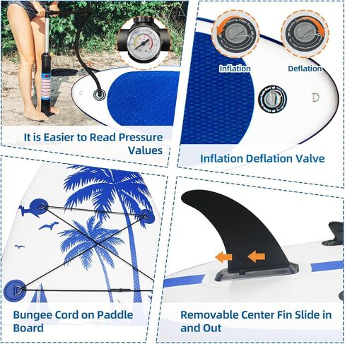 Inflatable Stand Up Paddle Board, with SUP Paddle Board Accessories and Waterproof Phone Bag, 33" Wide Stable Design, Non-Slip Comfort Deck for Youth & Adults in Saudi Arabia