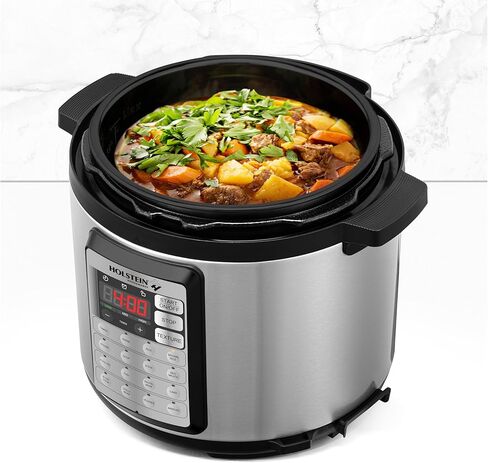 هولشتاين هاوس ويرز - طباخ رقمي متعدد بسعة 6.3 لتر - وظائف 7 في 1، فولاذ مقاوم للصدأ أسود أنيق، متعدد الاستخدامات بدون جهد للطهي الذواقة في المنزل. in Kuwait