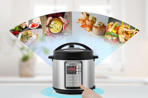 هولشتاين هاوس ويرز - طباخ رقمي متعدد بسعة 6.3 لتر - وظائف 7 في 1، فولاذ مقاوم للصدأ أسود أنيق، متعدد الاستخدامات بدون جهد للطهي الذواقة في المنزل. in Kuwait