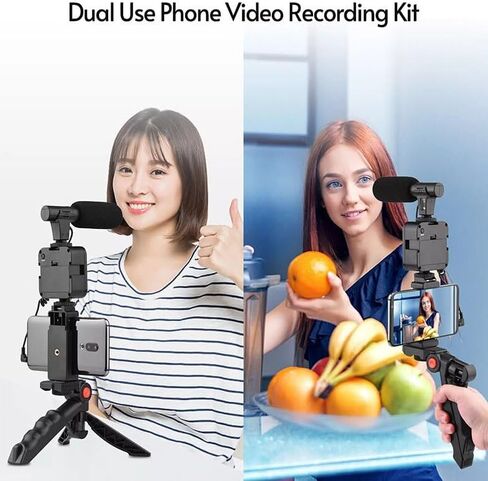 مجموعة تسجيل الفيديو لهواتف iPhone، مجموعة Vlog، مجموعة Youtuber للمبتدئين، حامل الهاتف للتسجيل، حامل ثلاثي القوائم لهاتف Samsung، طقم كاميرا Vlog، حامل ثلاثي القوائم لهاتف iPhone مع ضوء، حامل ثلاثي القوائم للهاتف، يعمل بالبطارية in Saudi Arabia