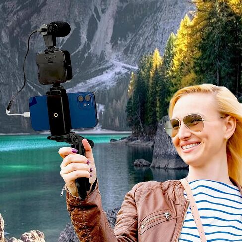 مجموعة تسجيل الفيديو لهواتف iPhone، مجموعة Vlog، مجموعة Youtuber للمبتدئين، حامل الهاتف للتسجيل، حامل ثلاثي القوائم لهاتف Samsung، طقم كاميرا Vlog، حامل ثلاثي القوائم لهاتف iPhone مع ضوء، حامل ثلاثي القوائم للهاتف، يعمل بالبطارية in Saudi Arabia