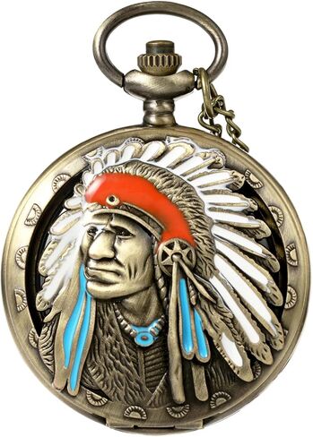 ساعة جيب كلاسيكية للرجال بنمط هندي أصلي كوارتز للرجال والنساء والأطفال هدايا أعياد الميلاد والكريسماس in Kuwait