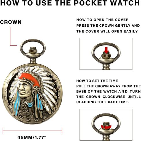 ساعة جيب كلاسيكية للرجال بنمط هندي أصلي كوارتز للرجال والنساء والأطفال هدايا أعياد الميلاد والكريسماس in Kuwait