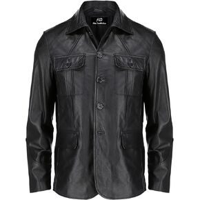 Jild Lambskin Leather Jacket Men Casual Coat – Notched Collar Classic Bond’s Style Ultimate Leather Blazer for Men in Saudi Arabia