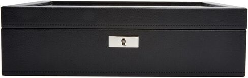 WOLF Roadster 10-Piece Watch Box with Drawer, Black - Features 10 Watch Compartments, Lock and Key, Suspended Watch Cushions, Smart Watch USB Port & Storage in Saudi Arabia
