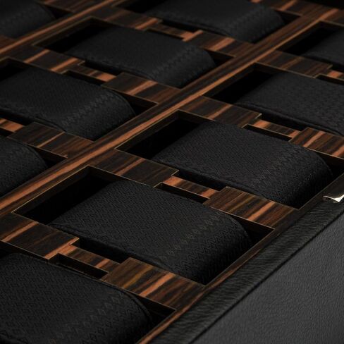 WOLF Roadster 10-Piece Watch Box with Drawer, Black - Features 10 Watch Compartments, Lock and Key, Suspended Watch Cushions, Smart Watch USB Port & Storage in Saudi Arabia