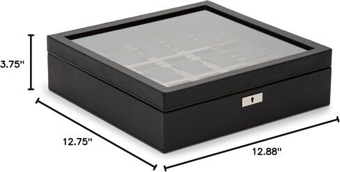 WOLF Roadster 10-Piece Watch Box with Drawer, Black - Features 10 Watch Compartments, Lock and Key, Suspended Watch Cushions, Smart Watch USB Port & Storage in Saudi Arabia