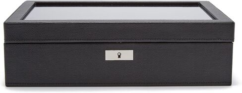 WOLF Roadster 10-Piece Watch Box with Drawer, Black - Features 10 Watch Compartments, Lock and Key, Suspended Watch Cushions, Smart Watch USB Port & Storage in Saudi Arabia
