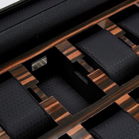 WOLF Roadster 10-Piece Watch Box with Drawer, Black - Features 10 Watch Compartments, Lock and Key, Suspended Watch Cushions, Smart Watch USB Port & Storage in Saudi Arabia