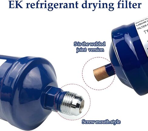 HZEL 3/8" Liquid Line Filter Refrigerant Drier, EK-083S Sweat Flow Filter Dryer for Heat Pump & Straight Cool Air Conditioners, Auto Accessories Compatible with R22 R134a R404A R407C in Saudi Arabia