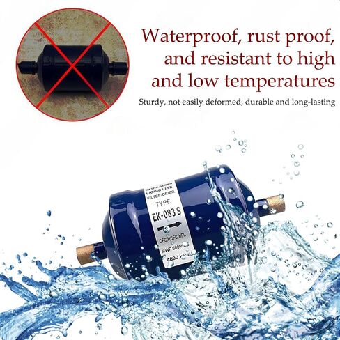 HZEL 3/8" Liquid Line Filter Refrigerant Drier, EK-083S Sweat Flow Filter Dryer for Heat Pump & Straight Cool Air Conditioners, Auto Accessories Compatible with R22 R134a R404A R407C in Saudi Arabia