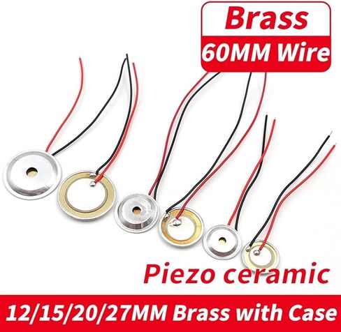 10PCS/lot 12MM 15MM 20MM 27MM 35MM Brass Buzzer Sheet with Aluminum Shell Sound Cavity Welding Wire Piezoelectric Ceramic Sheet(10PCS 15MM) in Saudi Arabia