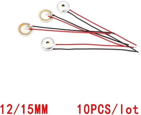 10PCS/lot 12MM 15MM 20MM 27MM 35MM Brass Buzzer Sheet with Aluminum Shell Sound Cavity Welding Wire Piezoelectric Ceramic Sheet(10PCS 15MM) in Saudi Arabia