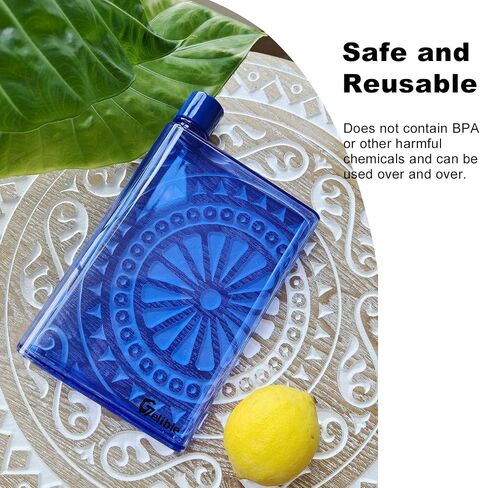 Reusable Slim Flat Water Bottle 420ml Portable - Fits in Pocket &Random Corner.Portable Cup for School,Sports, Travel, Dining Time in Saudi Arabia