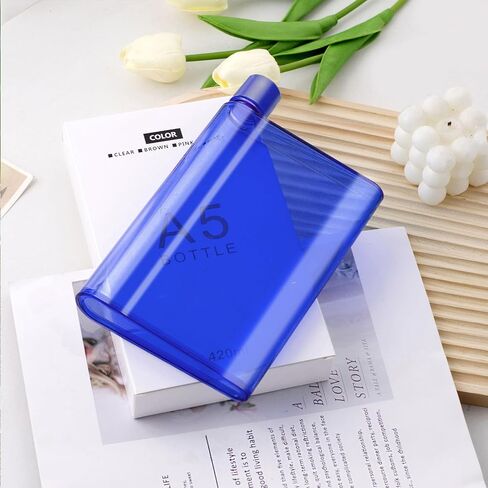 Reusable Slim Flat Water Bottle 420ml Portable - Fits in Pocket &Random Corner.Portable Cup for School,Sports, Travel, Dining Time in Saudi Arabia