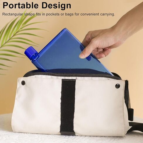 Reusable Slim Flat Water Bottle 420ml Portable - Fits in Pocket &Random Corner.Portable Cup for School,Sports, Travel, Dining Time in Saudi Arabia