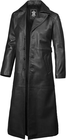 Decrum Leather Trench Coat Men - Long Jacket Real Lambskin Leather Coats For Men in Saudi Arabia