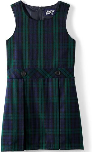 Lands' End Uniform Custom Jumper Top of Knee Plaid Classic Navy/Evergreen Kids 3 in Saudi Arabia