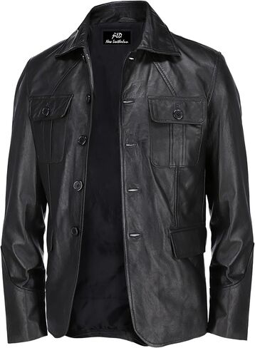 Jild Lambskin Leather Jacket Men Casual Coat – Notched Collar Classic Bond’s Style Ultimate Leather Blazer for Men in Saudi Arabia