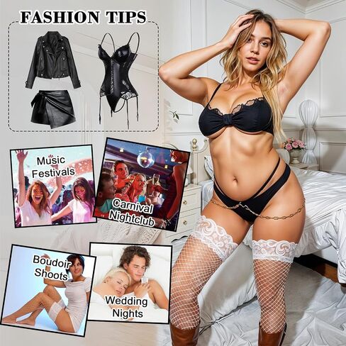 Plus Size Fishnet Thigh-High Stockings Silicone Lace Top Stay Up Tights Pantyhose Fishnet Gothic Clothes for Women in Saudi Arabia