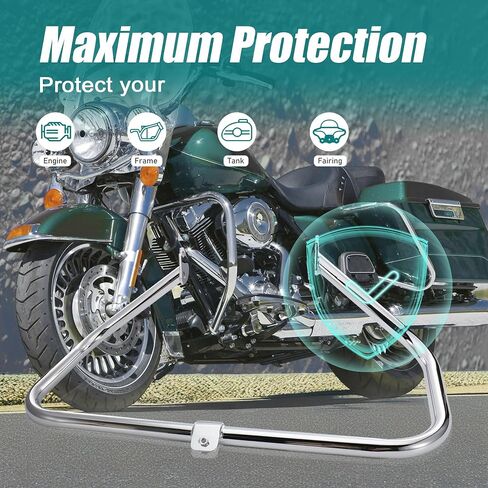 Mokitdora Touring Crash Bar 1.25 "Fat Highway Engine Guard for 1997-2008 Harley Street Electra Road Glide King Models ، Chrome in Saudi Arabia
