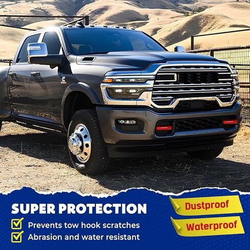 Tow Hook Covers Compatible with 2019 2020 2021 2022 2023 2024 2025 Ram 2500/3500 Accessories - Tow Hitch Covers Fit for Ram Truck Accessories - Upgrade Design, Silicone Rubber (Red) in Kuwait