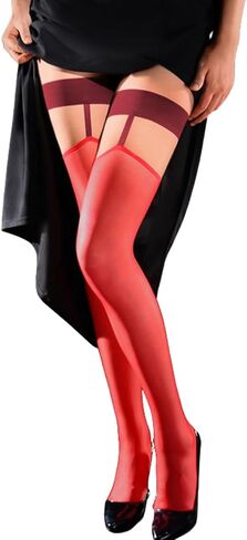 جوارب كاي آند شي الفخذ عالية ، بلوك ألوان نايلون للنساء ، Date Night Club Sexital Outfit in Saudi Arabia