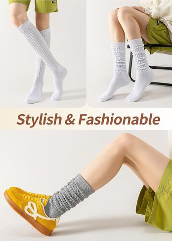 Slouch Socks Women Women High Boot Socks Soft Scrunch 3 Pain Pack in Kuwait
