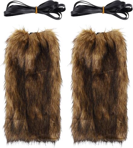 junely faux fur fur shudsy thread for Winter Winter Furry Legar Drearer Fluffy Boot Cuffs Coffs for Halloween Christmas Costume in Saudi Arabia