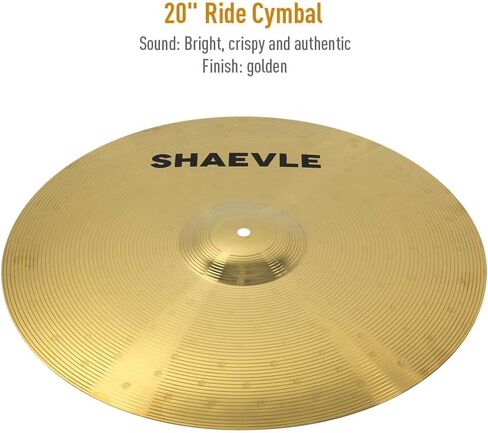 Low Volume Cymbal Pack Golden Mute Cymbal 14"Hi-hat+16"Crash+18'Crash+20"Ride Quiet Drum Cymbal Pack for Practice in Saudi Arabia