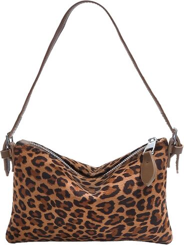 Leopard Print Evening Bag Mini Brown Purse Suede Clutch Purses for Women Y2K Purse Small Shoulder Bag in Saudi Arabia