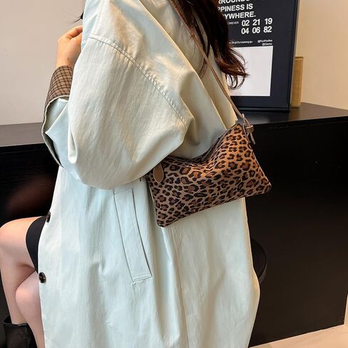 Leopard Print Evening Bag Mini Brown Purse Suede Clutch Purses for Women Y2K Purse Small Shoulder Bag in Saudi Arabia