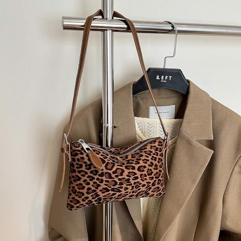 Leopard Print Evening Bag Mini Brown Purse Suede Clutch Purses for Women Y2K Purse Small Shoulder Bag in Saudi Arabia
