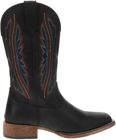 ROPER Womens Loretta Embroidered Square Toe سحب على أحذية غير رسمية منتصف العجل منخفض الكعب 1-2 " - أسود in Saudi Arabia
