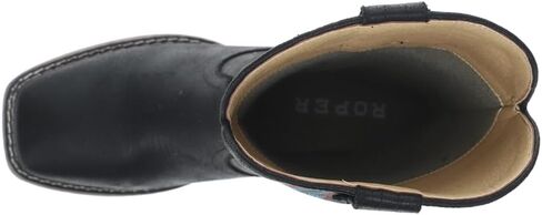 ROPER Womens Loretta Embroidered Square Toe سحب على أحذية غير رسمية منتصف العجل منخفض الكعب 1-2 " - أسود in Saudi Arabia