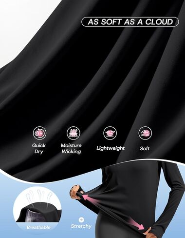 TOOTHFEEL Long Sleeve Prockution Tops for Women Rightweight Rundic Gym Rym Terts Upf 50+ Quick Dry Tops in Saudi Arabia